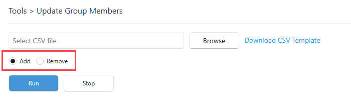 select add or remove