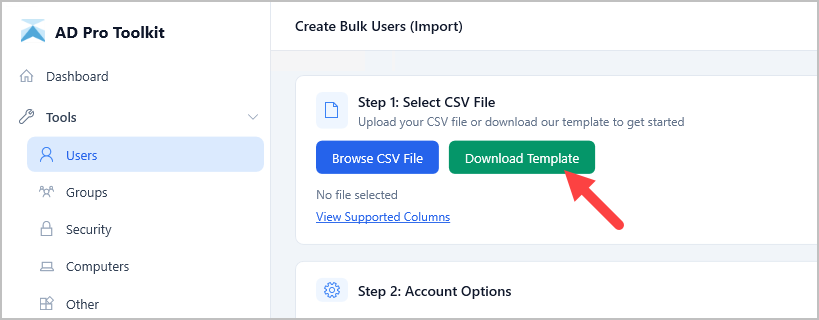 download csv template