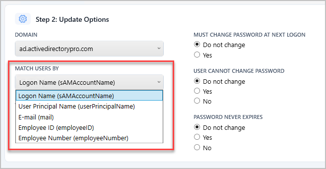 account options