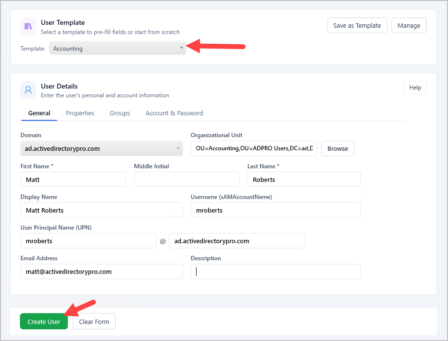 share user templates