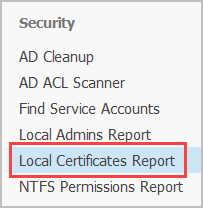 select local cert report