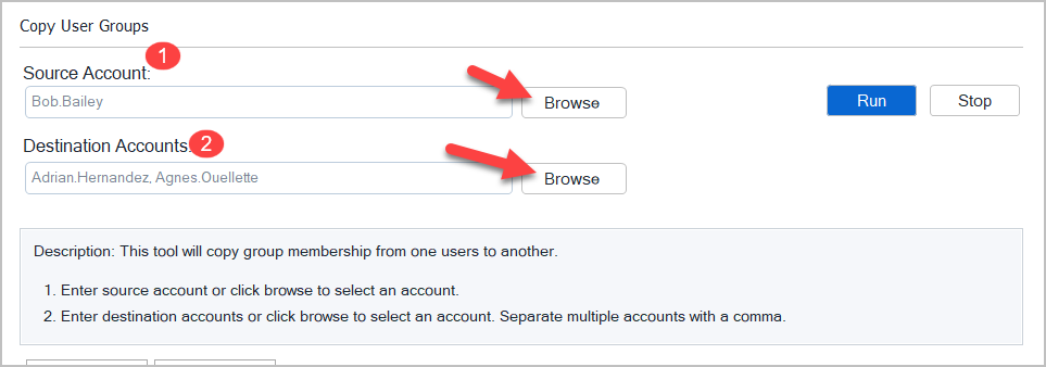 select accounts