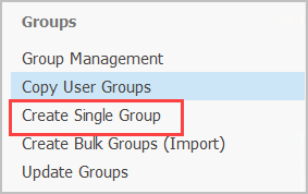 select create single group