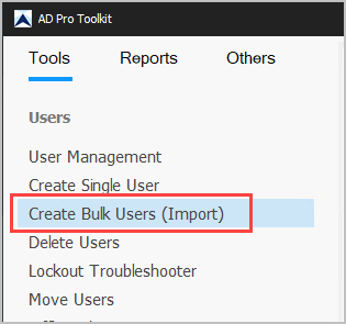 click on import users