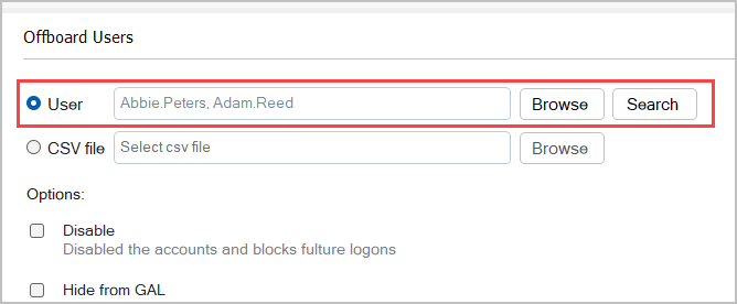 select user accounts