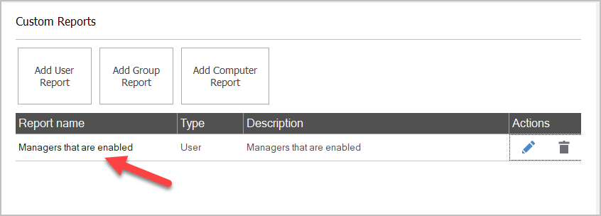 access custom report
