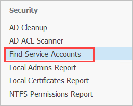 select find service accounts