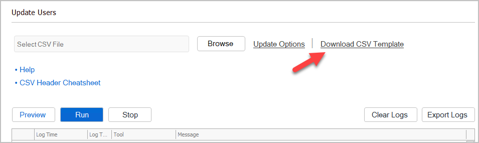 click download csv template
